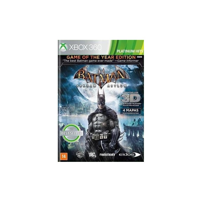 Jogo para XBOX 360 BATMAN ARKHAM ASYLUM - GAME OF THE YEAR EDITION, usado, NTSC