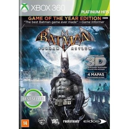 Jogo para XBOX 360 BATMAN ARKHAM ASYLUM - GAME OF THE YEAR EDITION, usado, NTSC